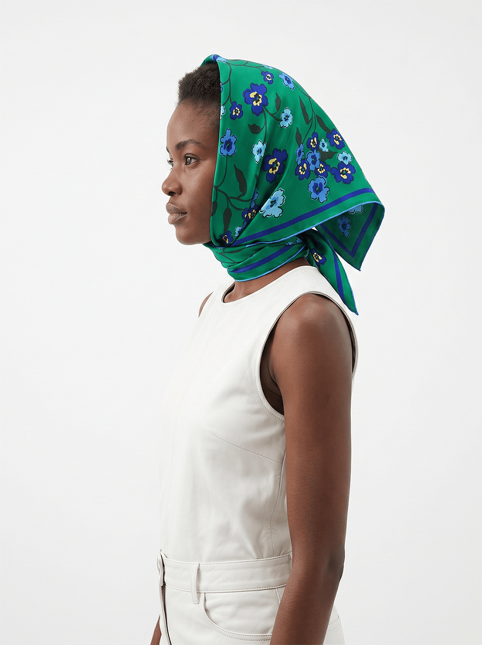 Emerald Echo Double Sided Silk scarf