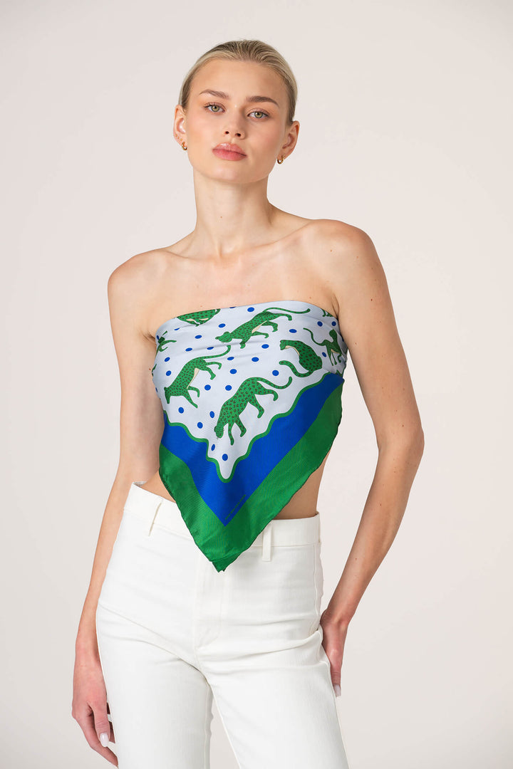Emerald Safari Double Sided Silk Scarf