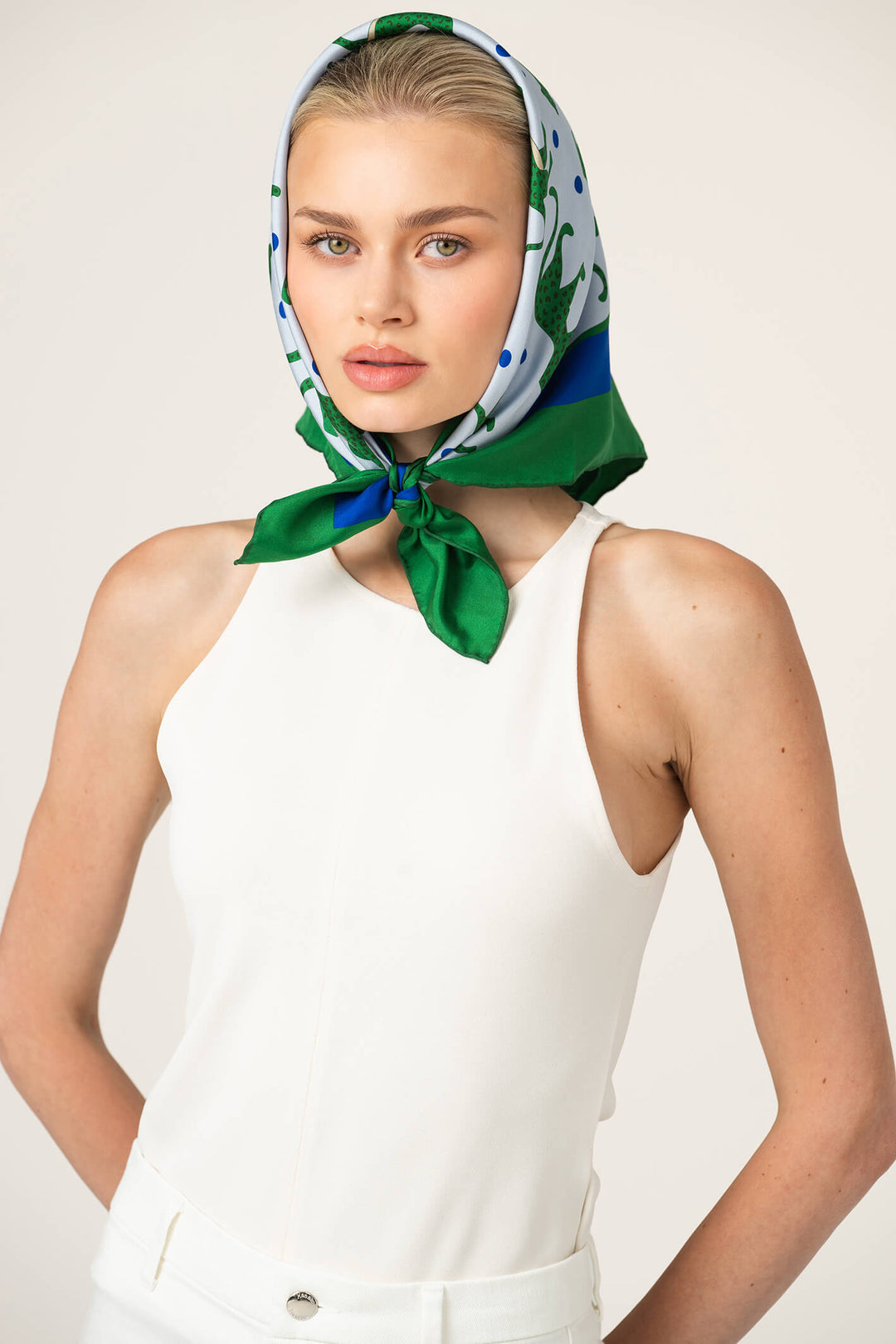 Emerald Safari Double Sided Silk Scarf