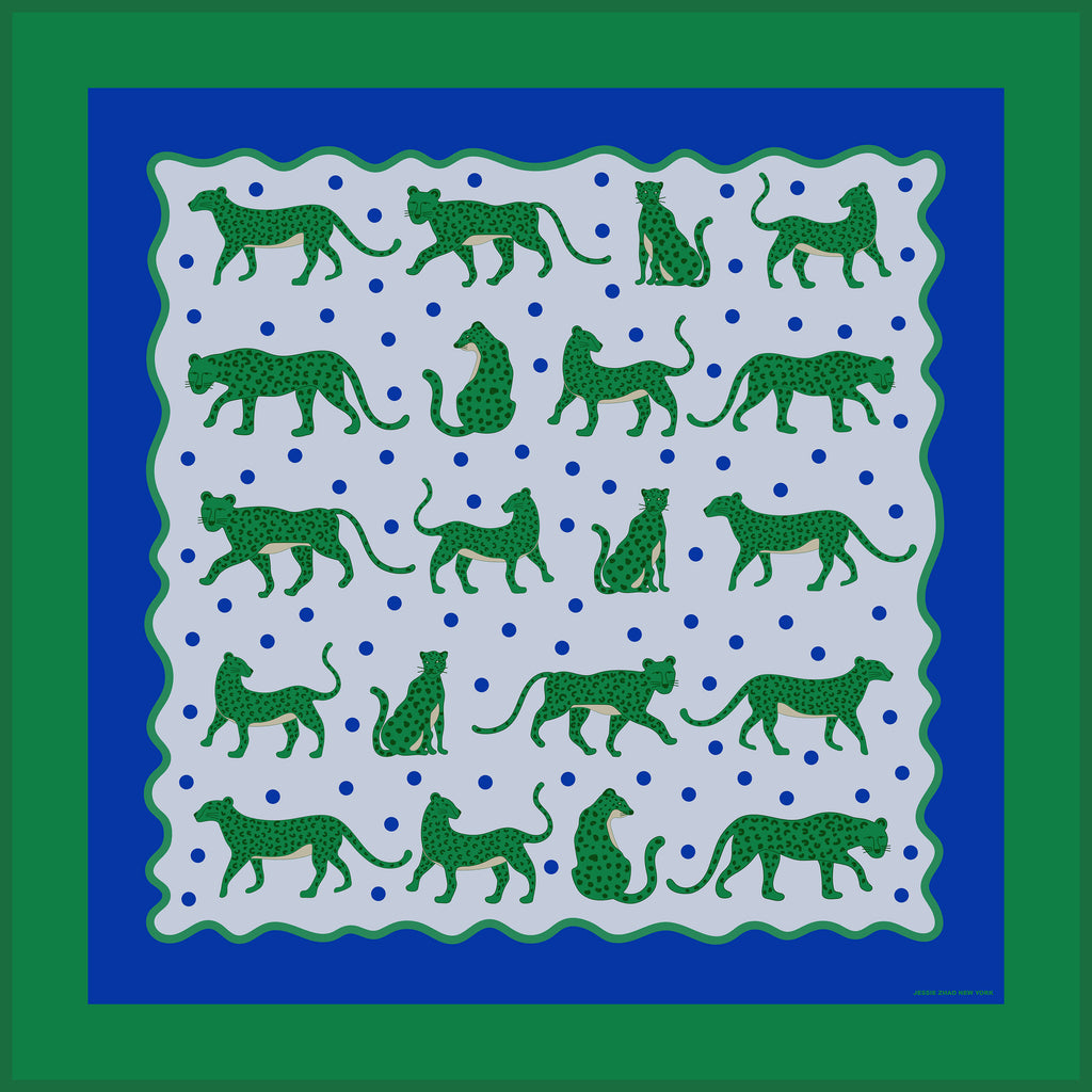 Emerald Safari Double Sided Silk Scarf