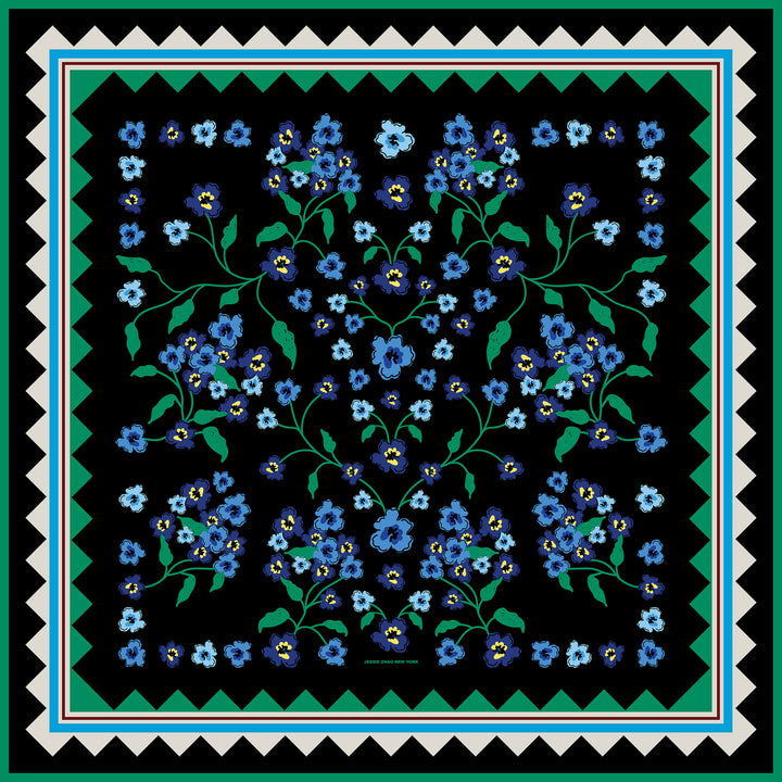Garden Nocturne Double Sided Silk Scarf