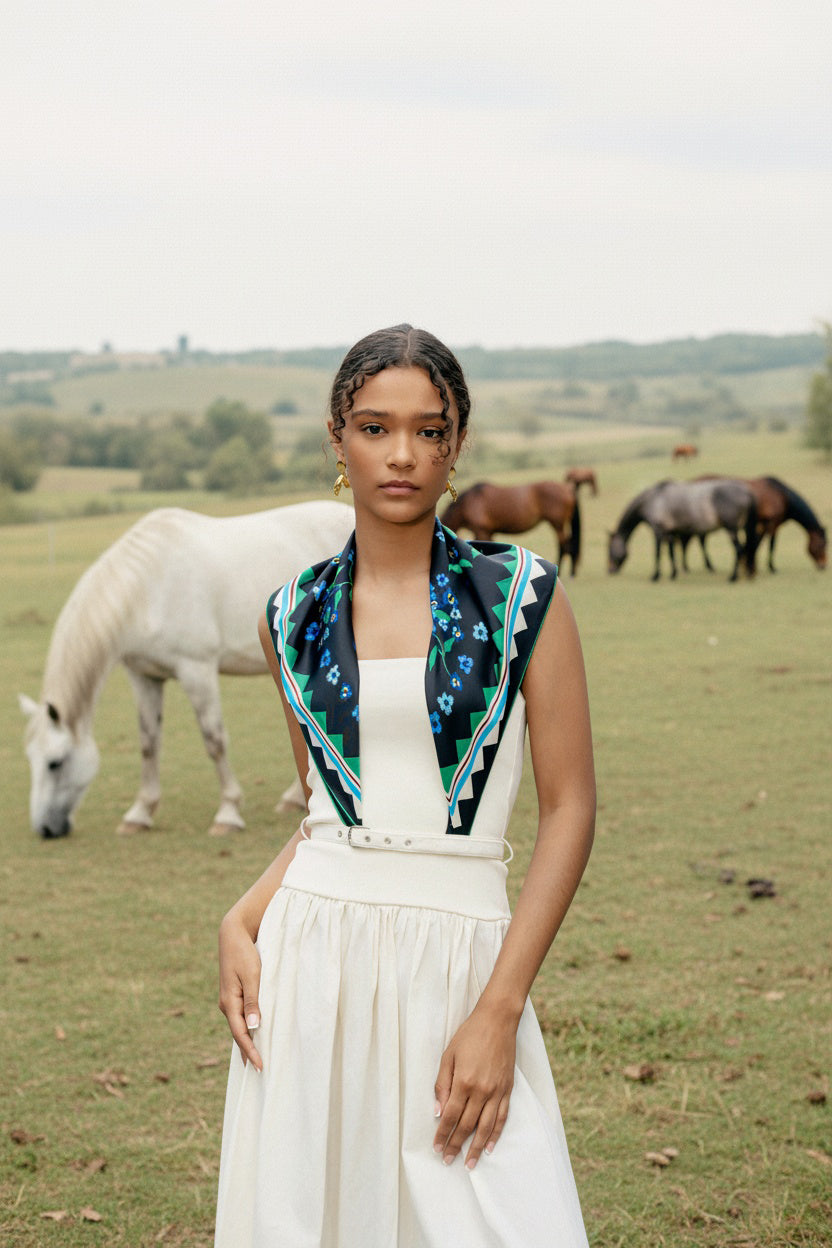 Garden Nocturne Double Sided Silk Scarf