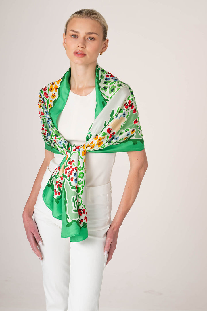 Garden Oblong Silk Scarf