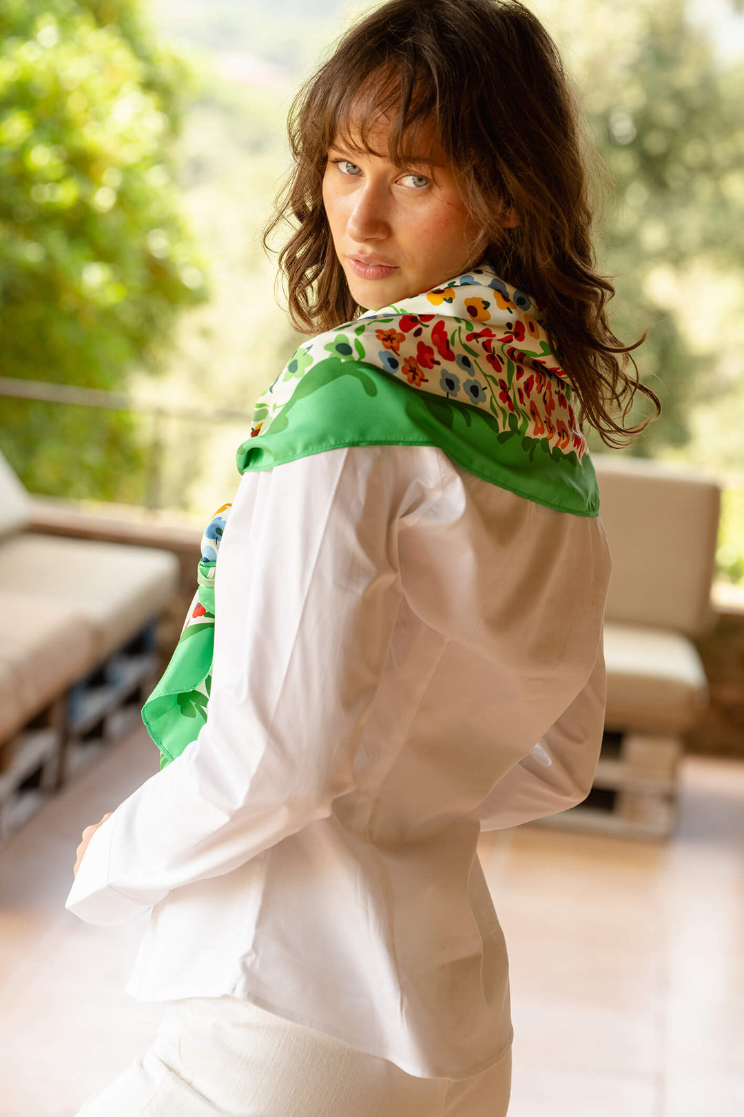 Garden Oblong Silk Scarf