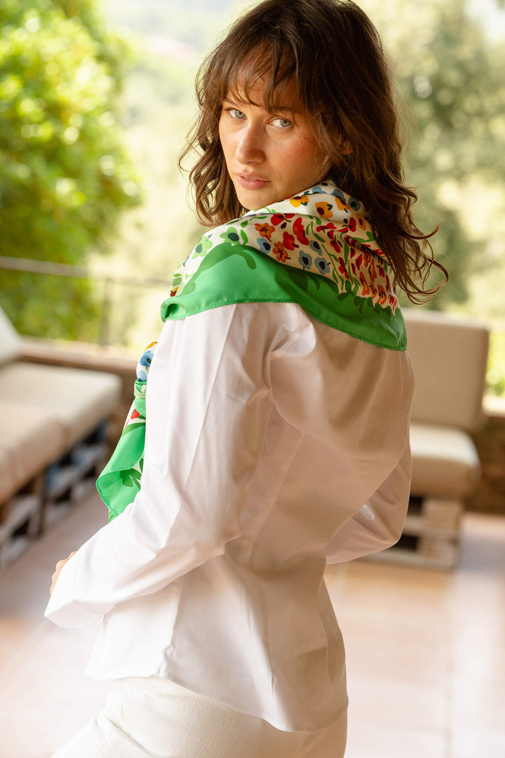 Garden Oblong Silk Scarf