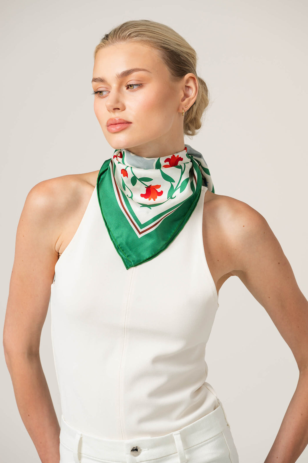 Green Valley Double Sided Silk Scarf