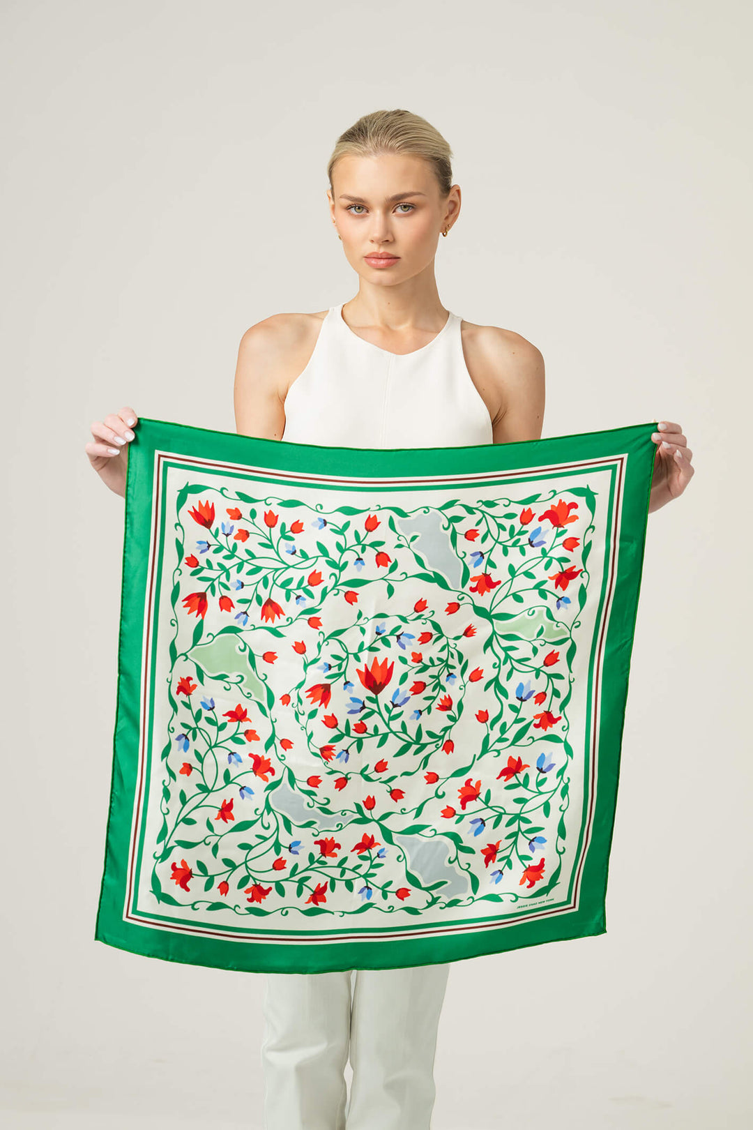 Green Valley Double Sided Silk Scarf