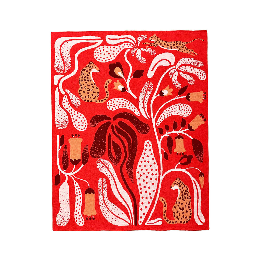 Merino Wool Garden Throw Blanket