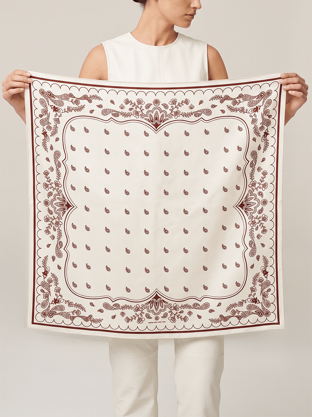 Ivory Whisper Double Sided Silk Scarf