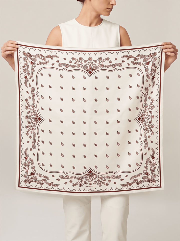 Ivory Whisper Double Sided Silk Scarf