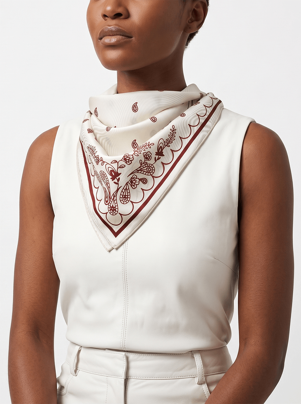 Ivory Whisper Double Sided Silk Scarf