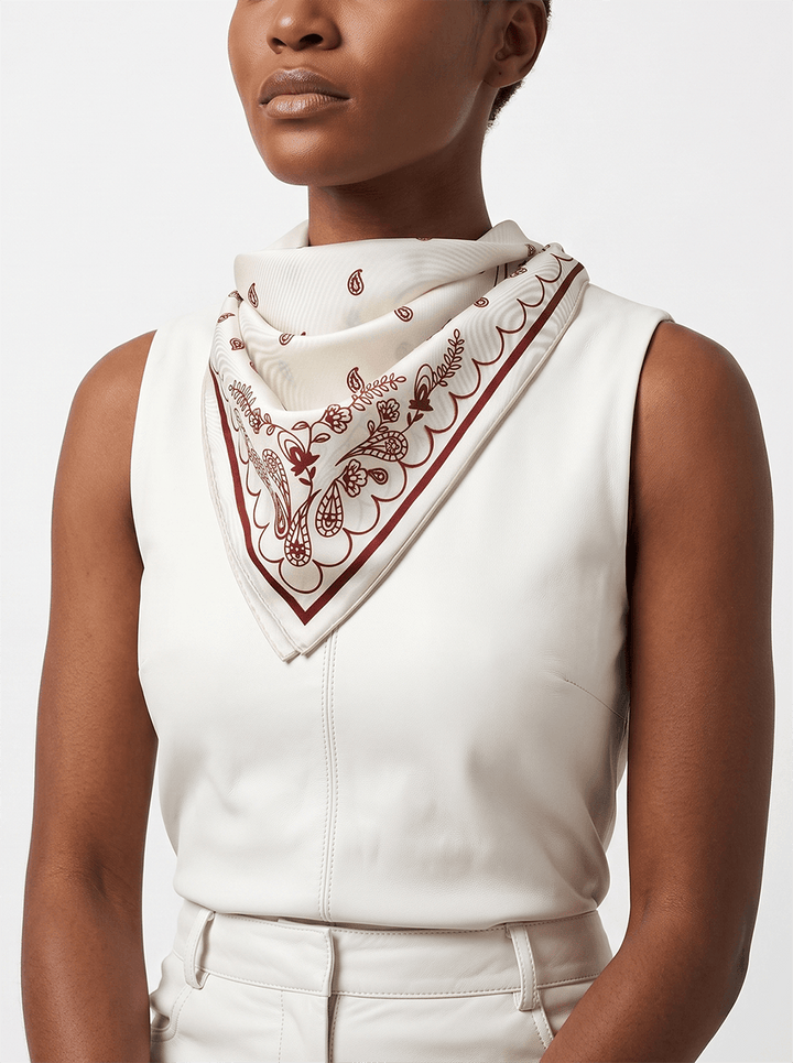 Ivory Whisper Double Sided Silk Scarf