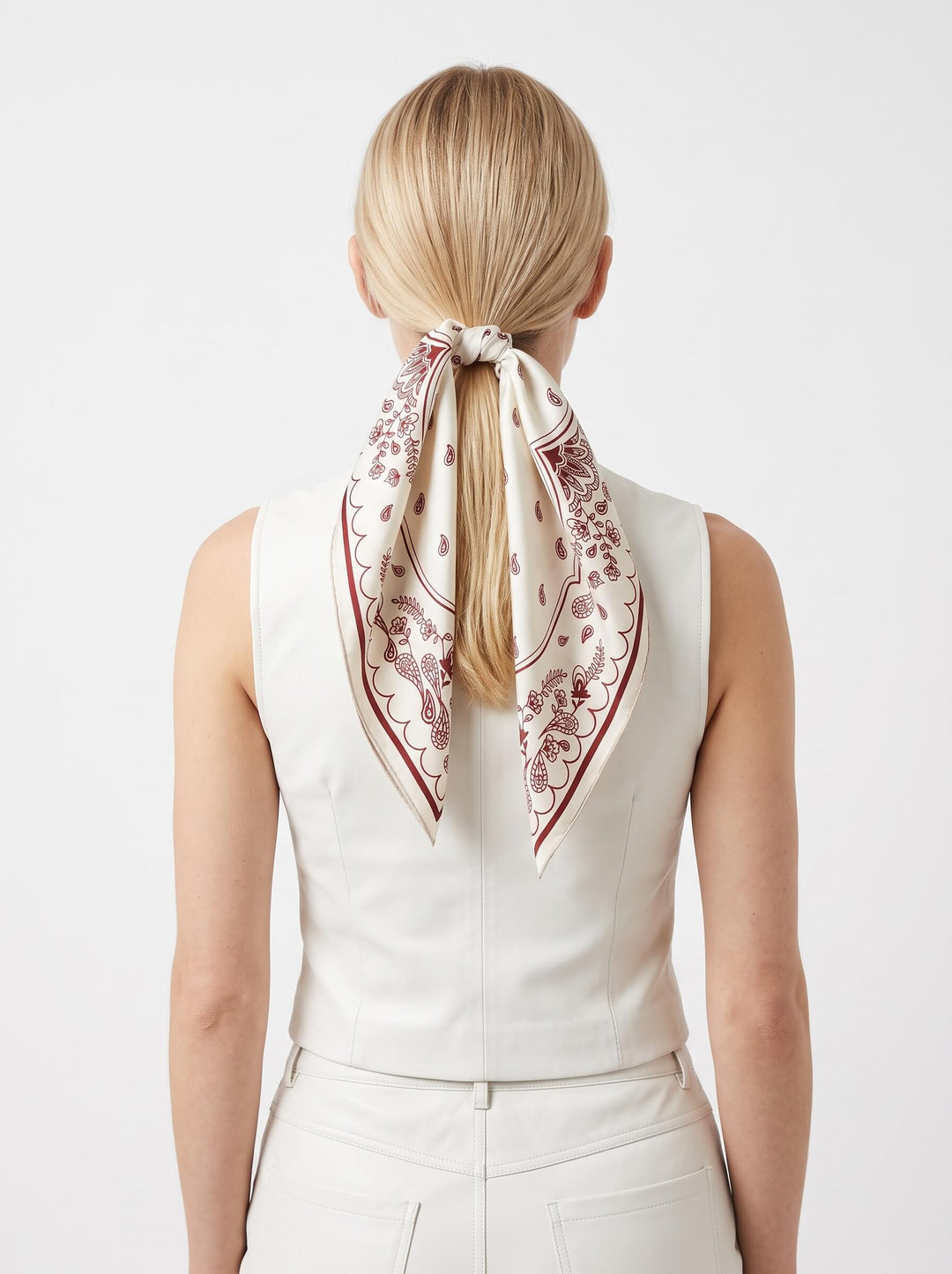 Ivory Whisper Double Sided Silk Scarf