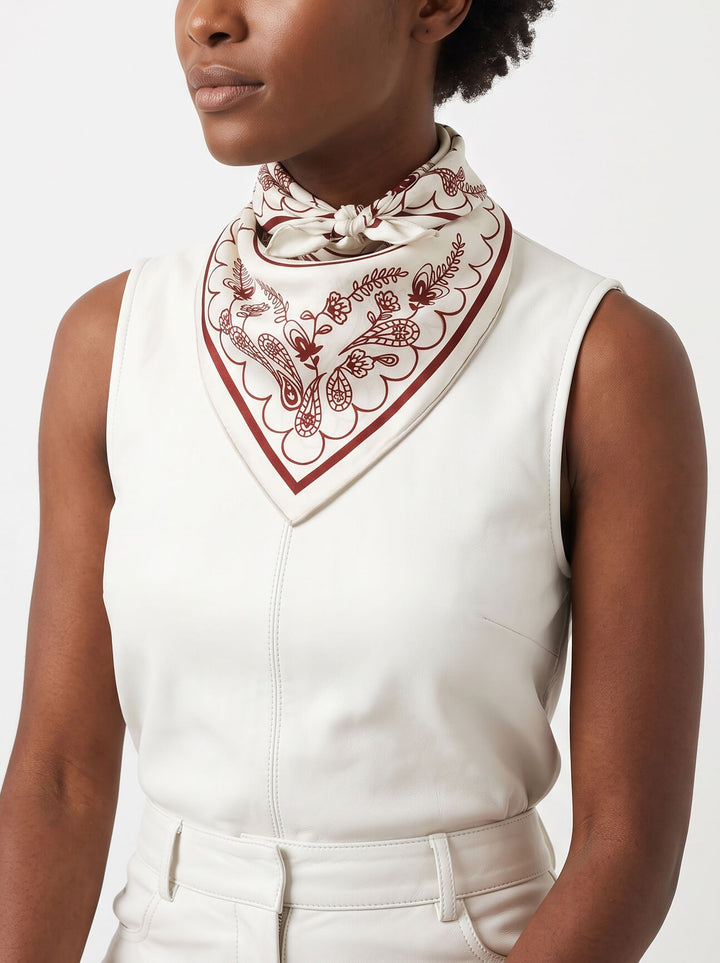 Ivory Whisper Double Sided Silk Scarf