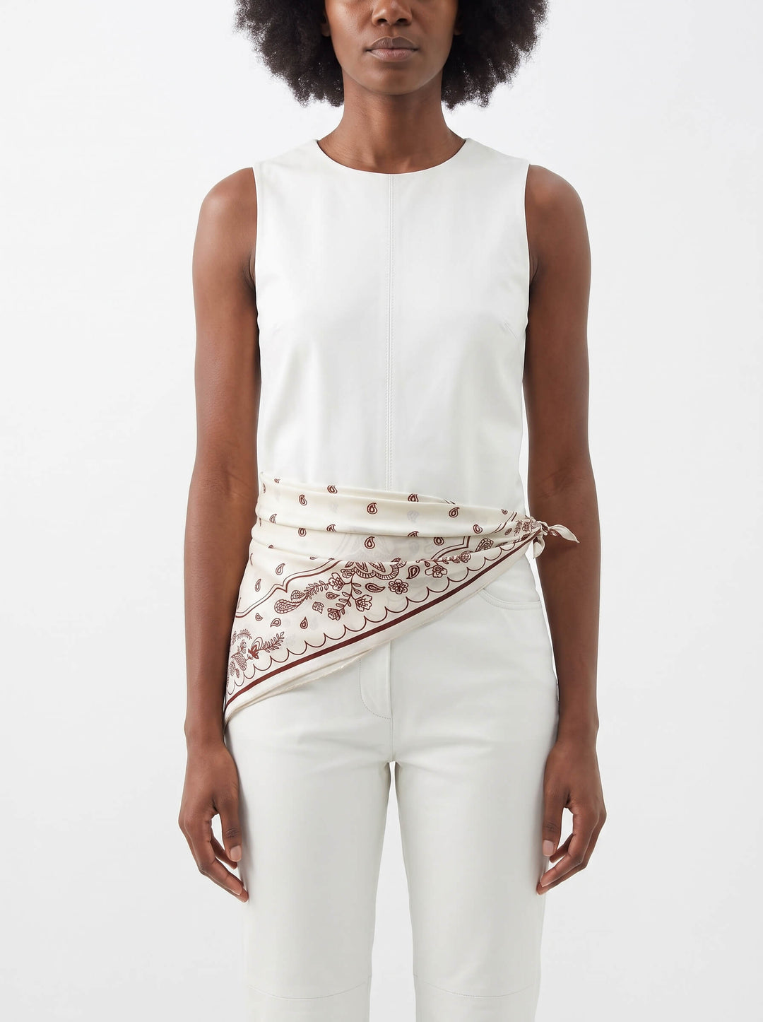 Ivory Whisper Double Sided Silk Scarf