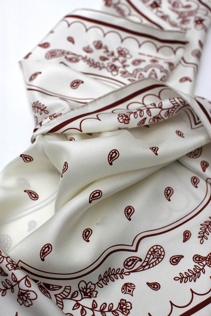 Ivory Whisper Double Sided Silk Scarf