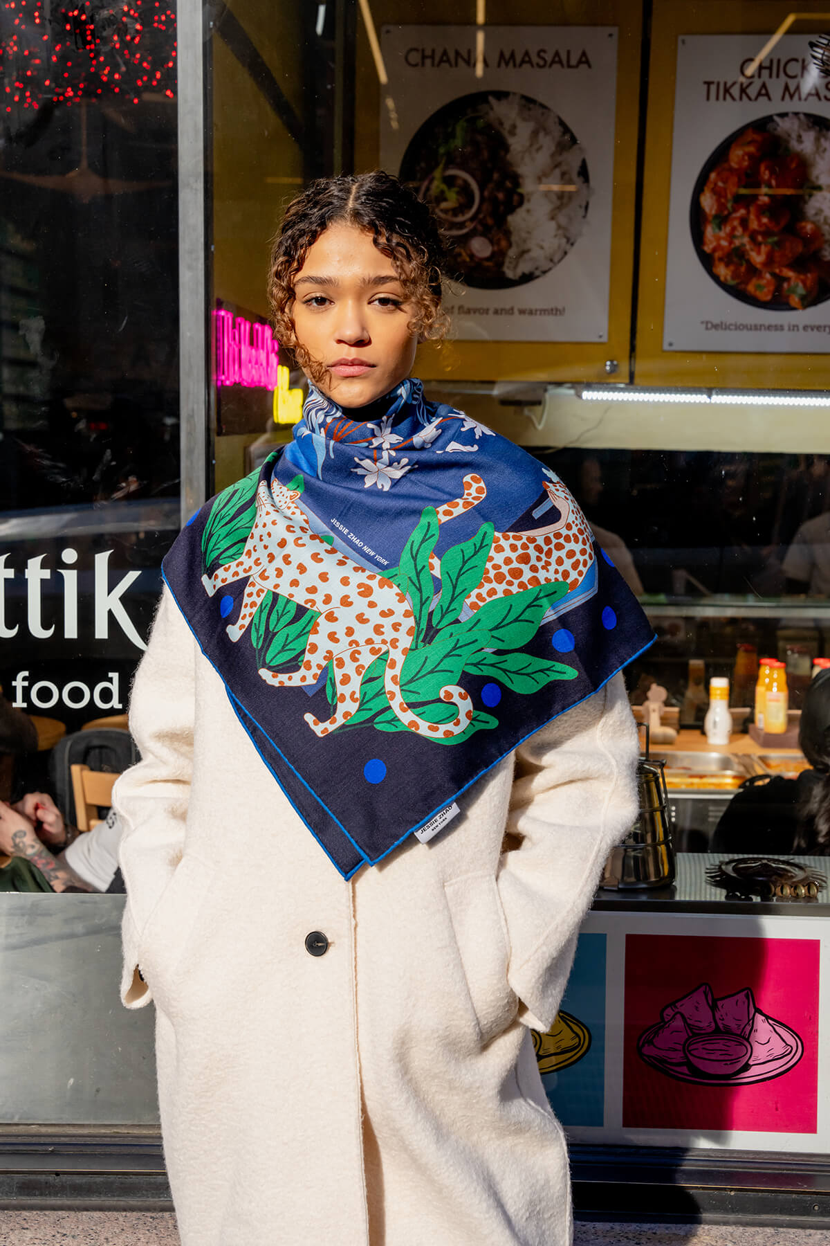 Double Sided Wool Silk Scarf Of Night Banquet