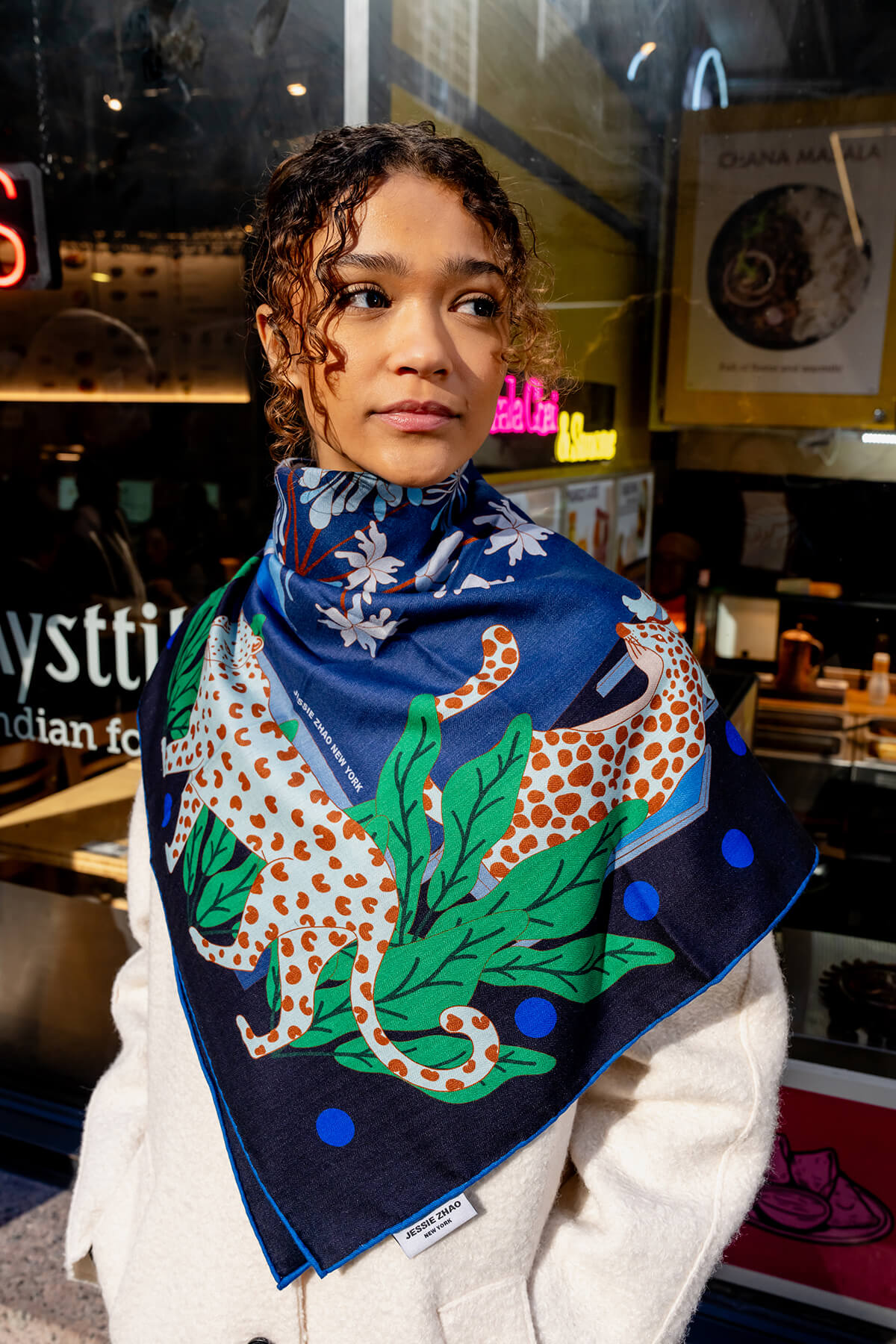 Double Sided Wool Silk Scarf Of Night Banquet