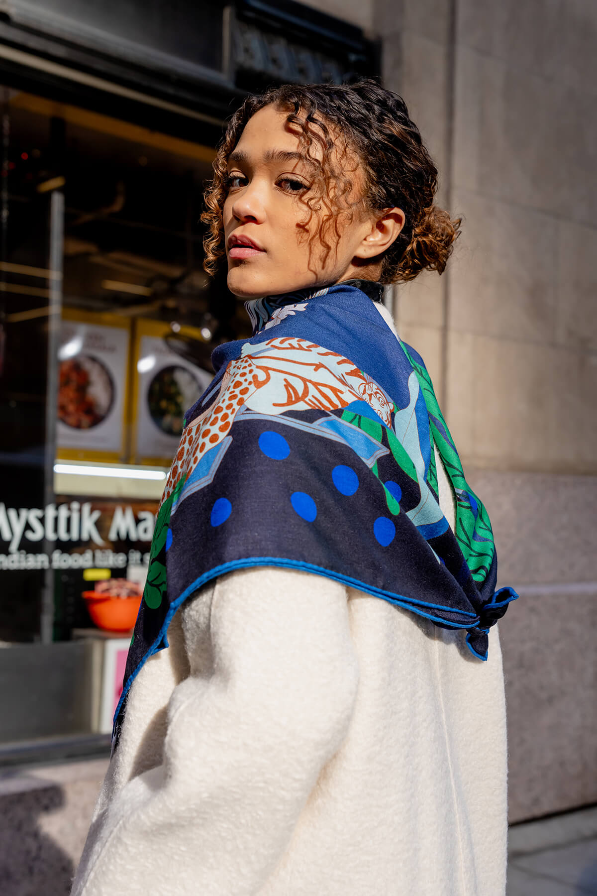 Double Sided Wool Silk Scarf Of Night Banquet