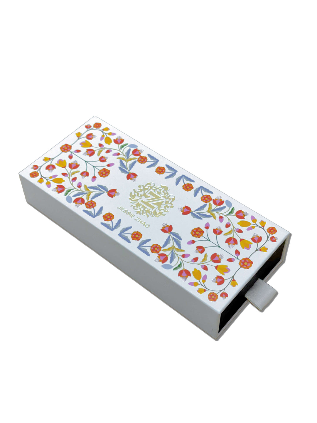 Silk Skinny Scarf Lily Garden