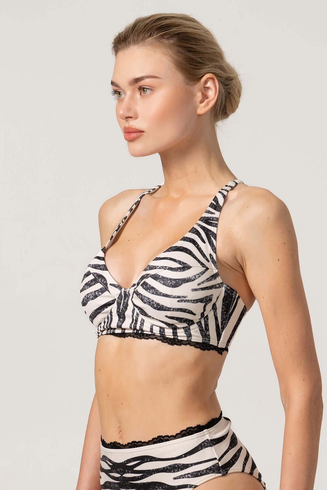 Zebra Stripe Bikini Top