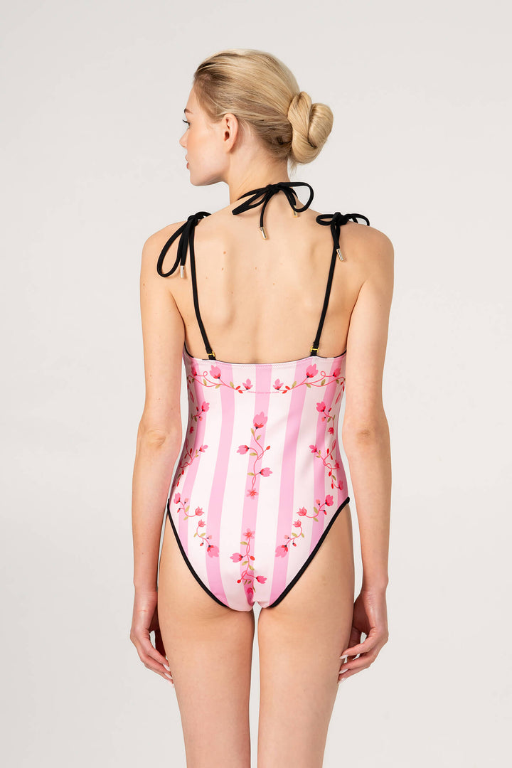 Paris Blush Reversible One Piece Swimsuit