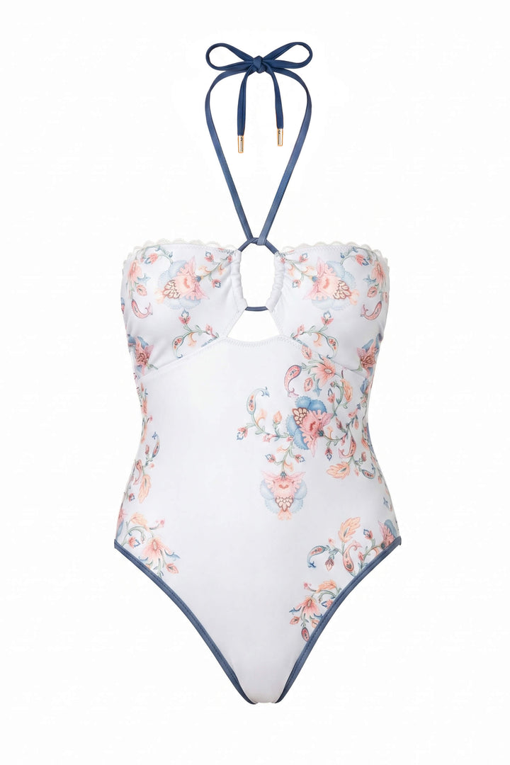 Porcelain Wave Reversible One Piece Swimsuit