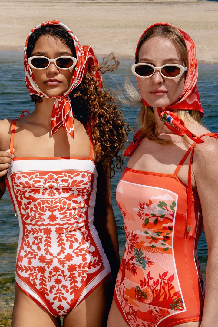 Crossing Red Reversible One-Piece Swimsuit