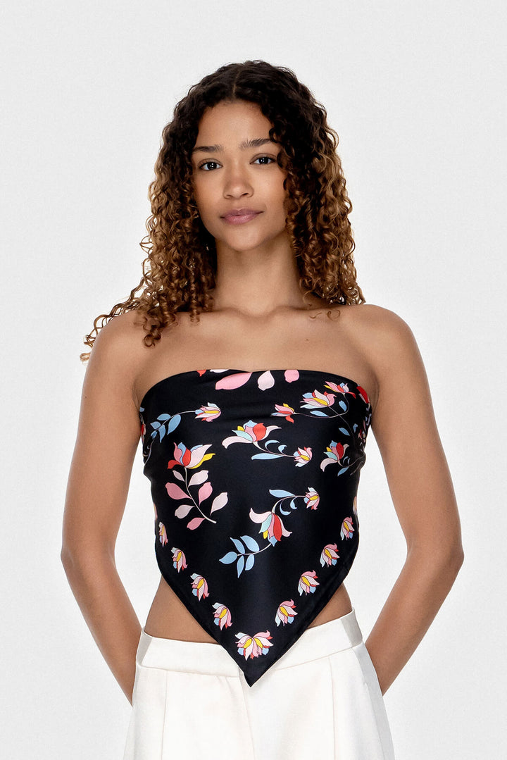 Blooming Night Double Sided Silk Scarf