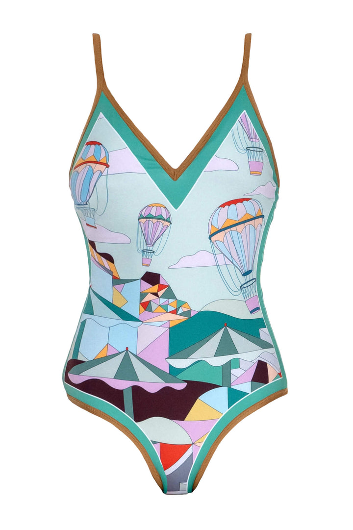 Jungle Adventure Reversible V-Neck One-Piece Swimsuit