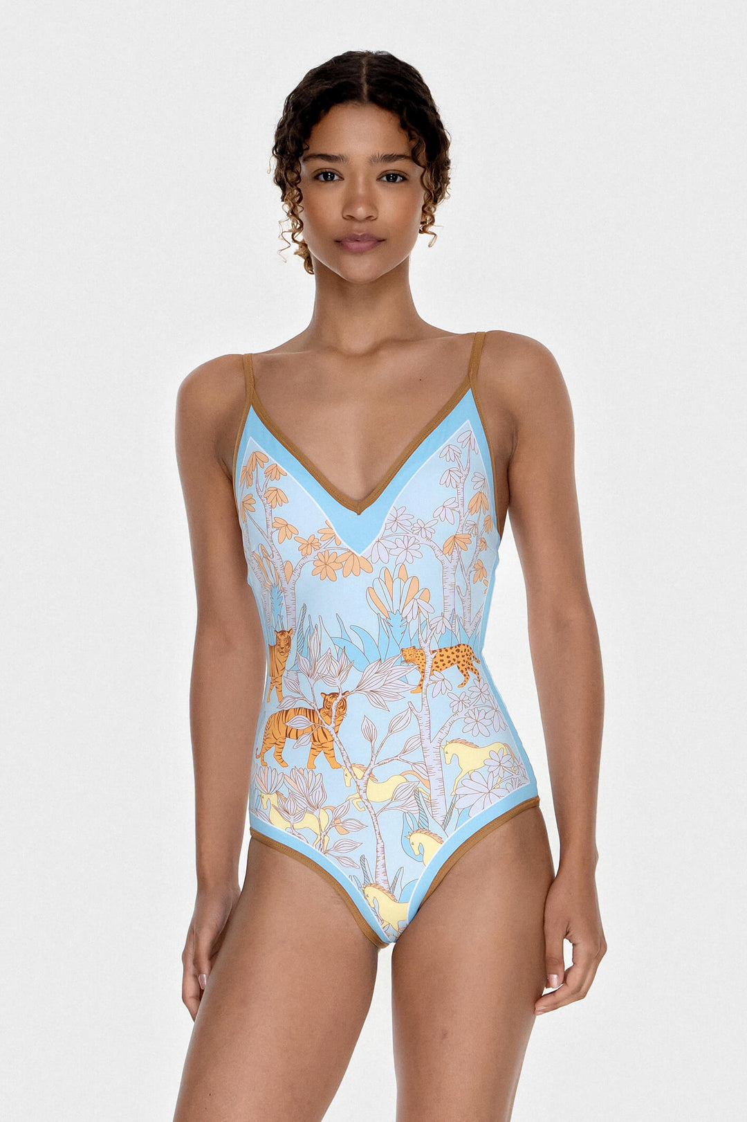 Jungle Adventure Reversible V-Neck One-Piece Swimsuit