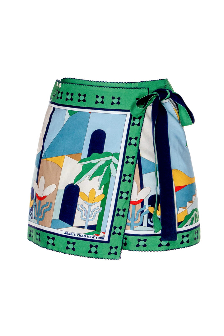 Swim Cover Up Skirt-Green Wonderland