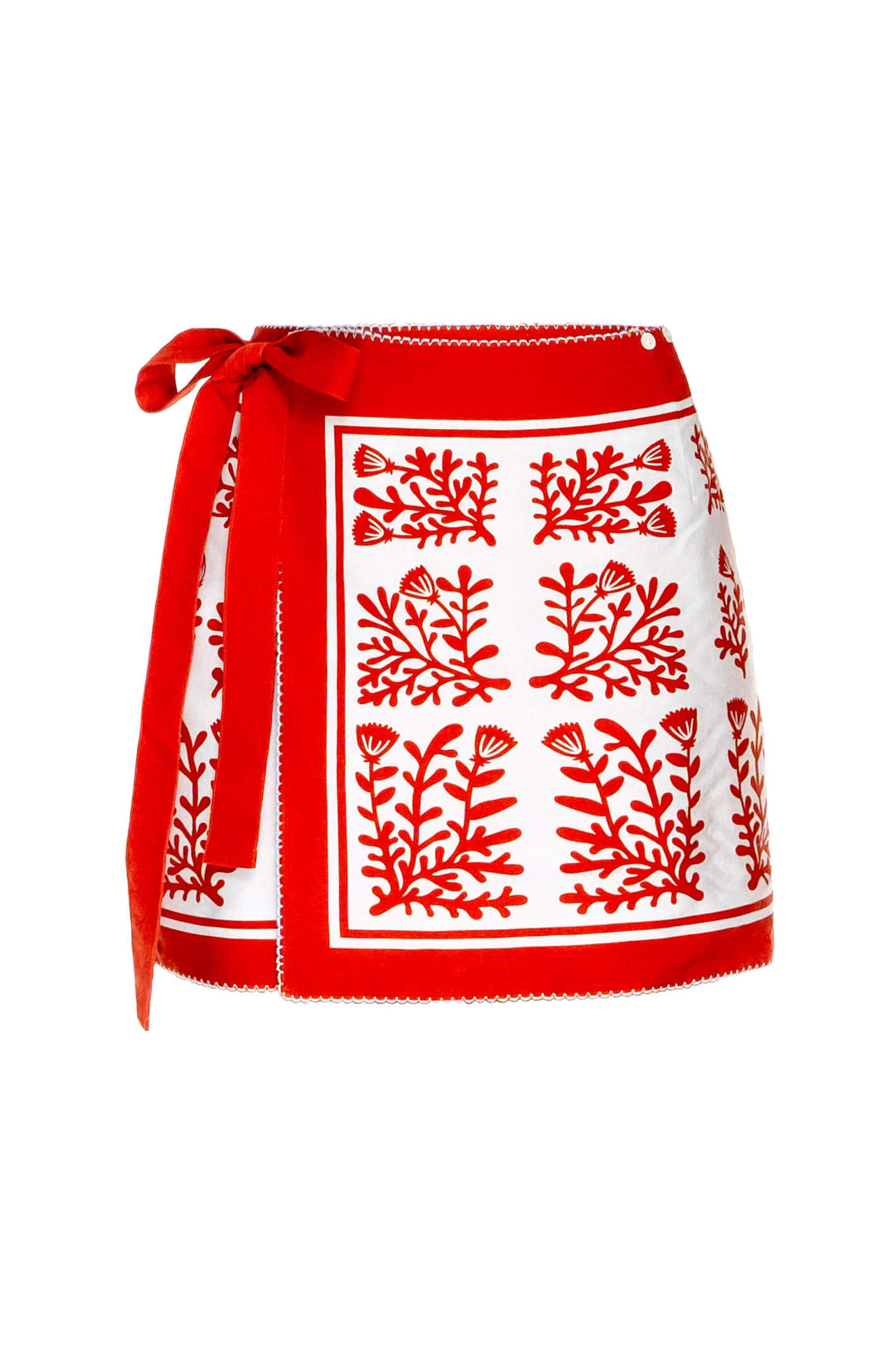Swim Cover Up Skirt-Red Coral