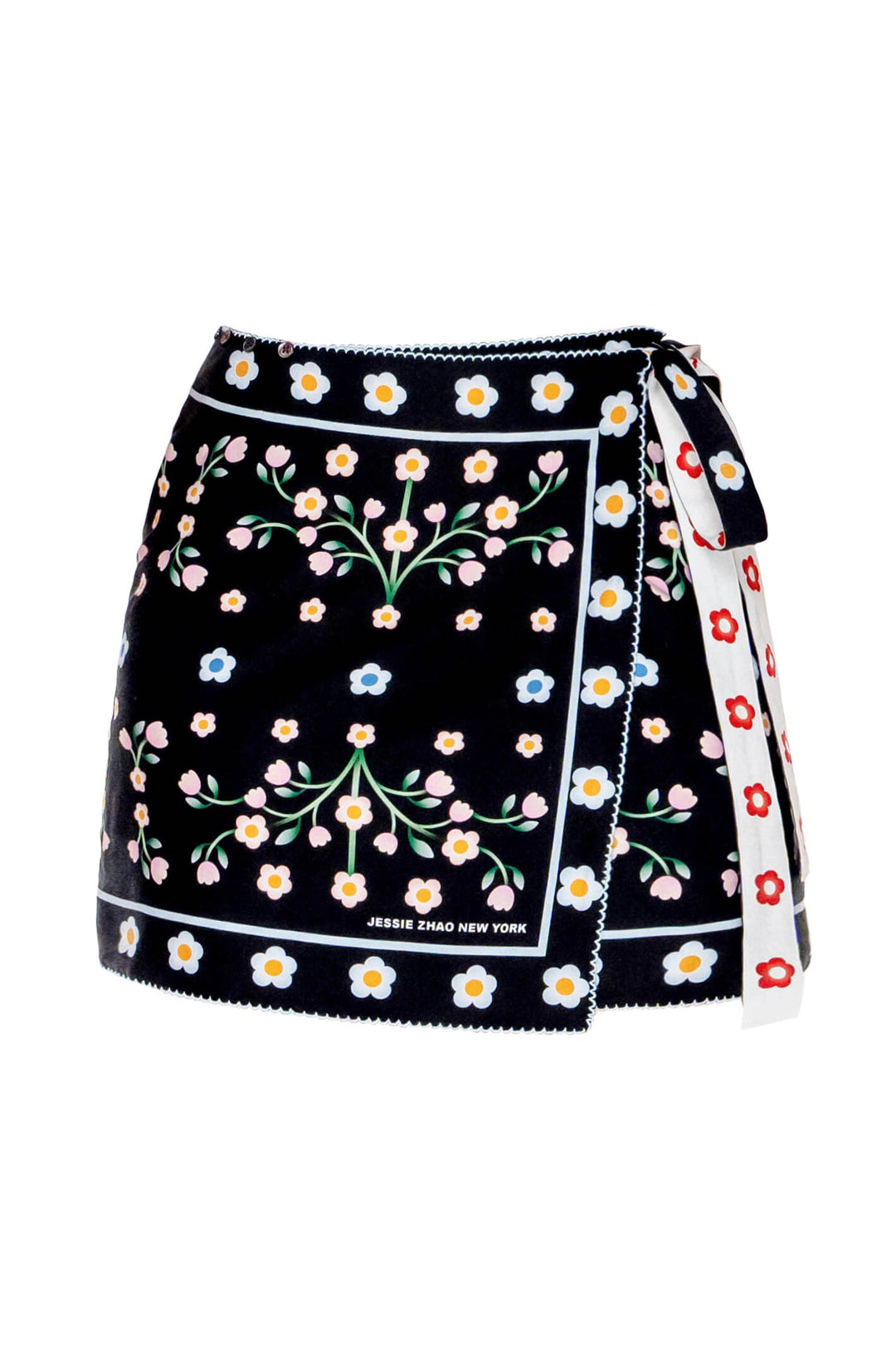 Swim Cover Up Skirt-Night Garden