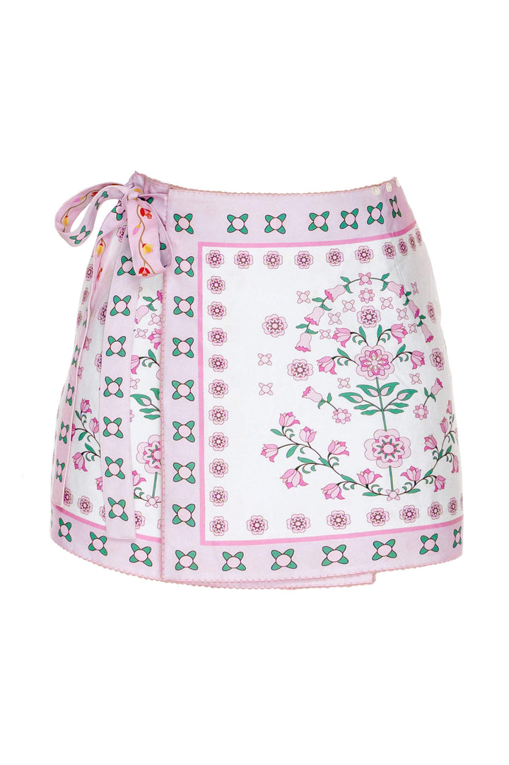 Swim Cover Up Skirt-Pink Blossom