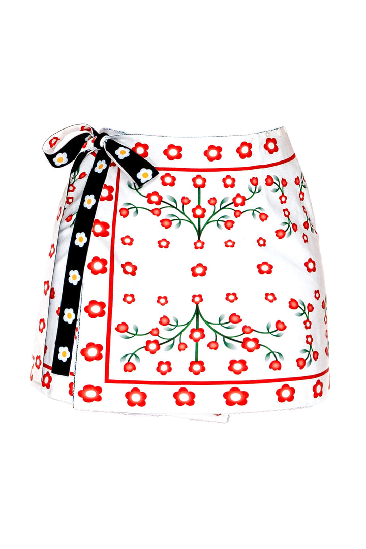 Swim Cover Up Skirt-Night Garden
