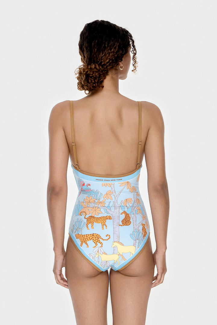 Jungle Adventure Reversible V-Neck One-Piece Swimsuit