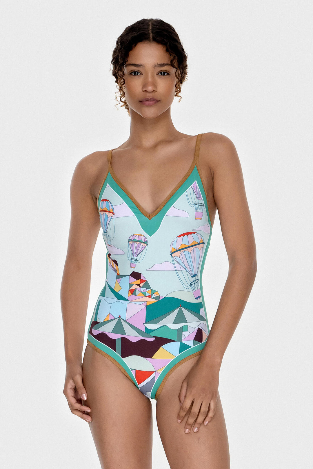 Jungle Adventure Reversible V-Neck One-Piece Swimsuit