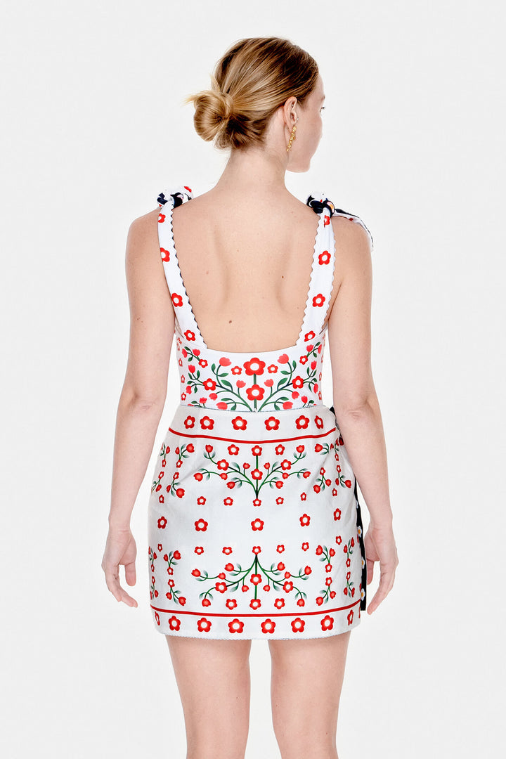 Swim Cover Up Skirt-Night Garden