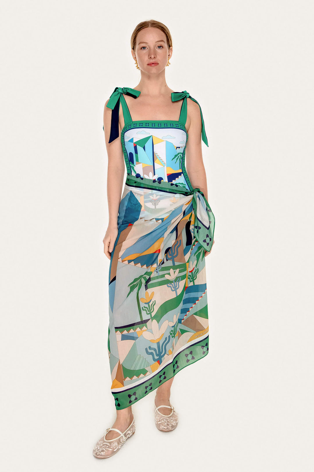 Jessie Zhao New York Women's Beach Sarong Wrap - Green Wonderland Jessie Zhao New York Women's Beach Sarong Wrap - Green Wonderland