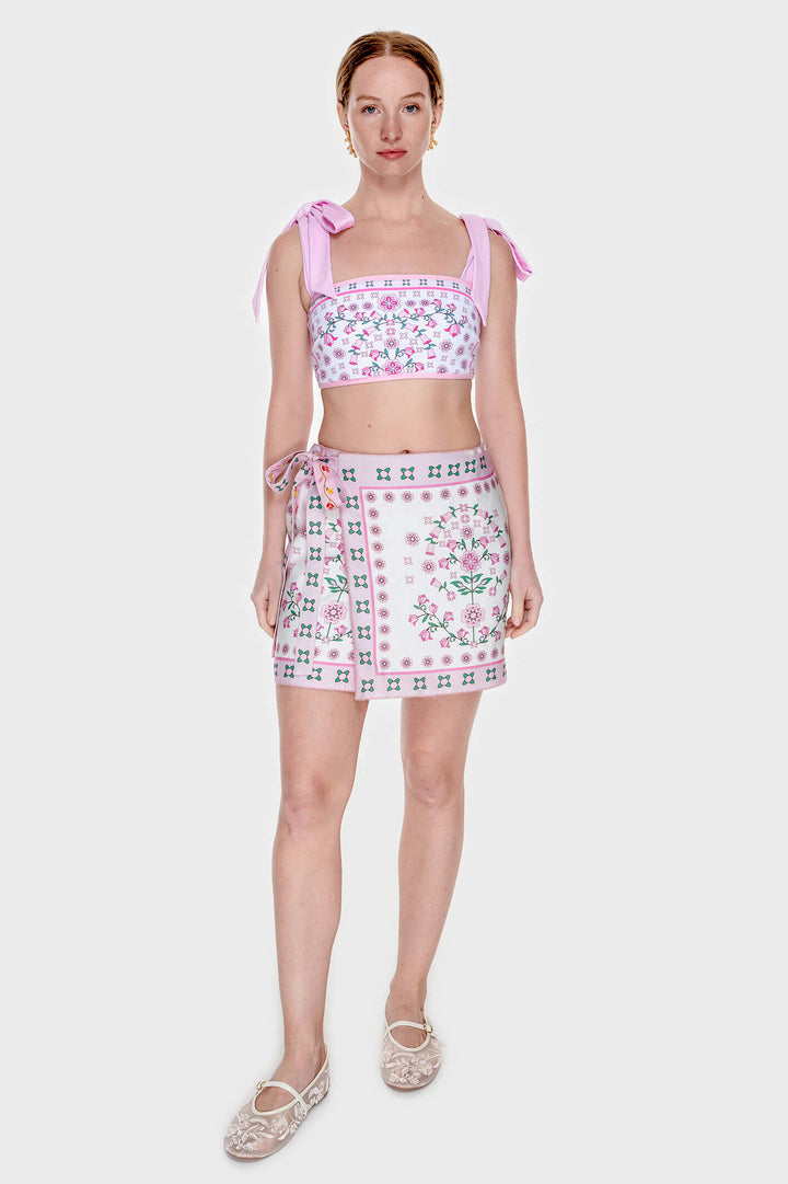 Swim Cover Up Skirt-Pink Blossom
