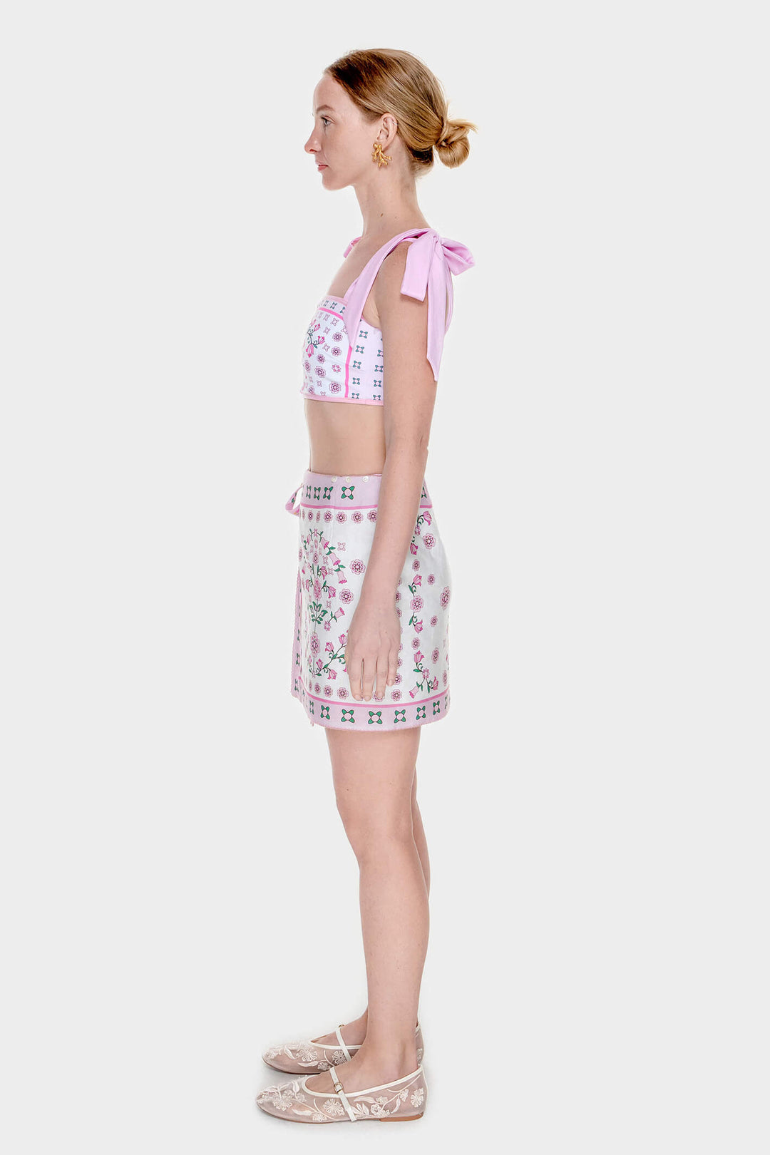 Swim Cover Up Skirt-Pink Blossom
