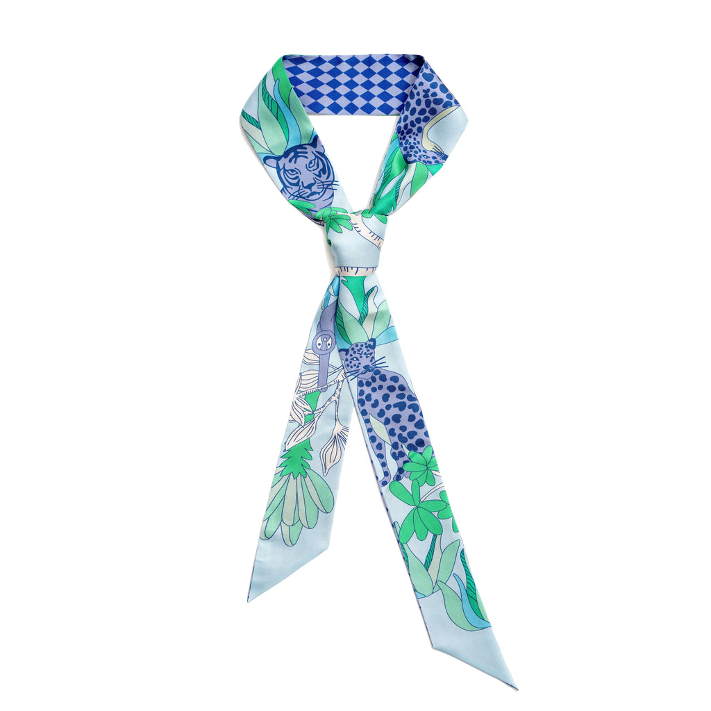 Silk Skinny Scarf Jungle Party