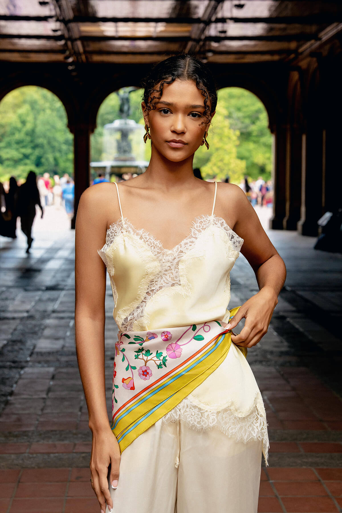 Limoncello Jardin Double Sided Silk Scarf