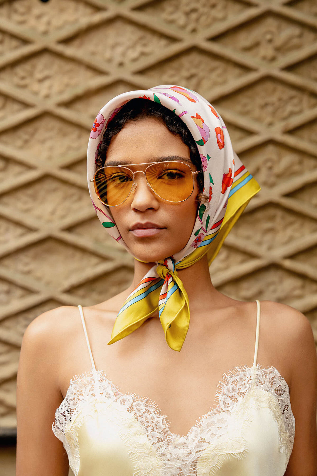 Limoncello Jardin Double Sided Silk Scarf