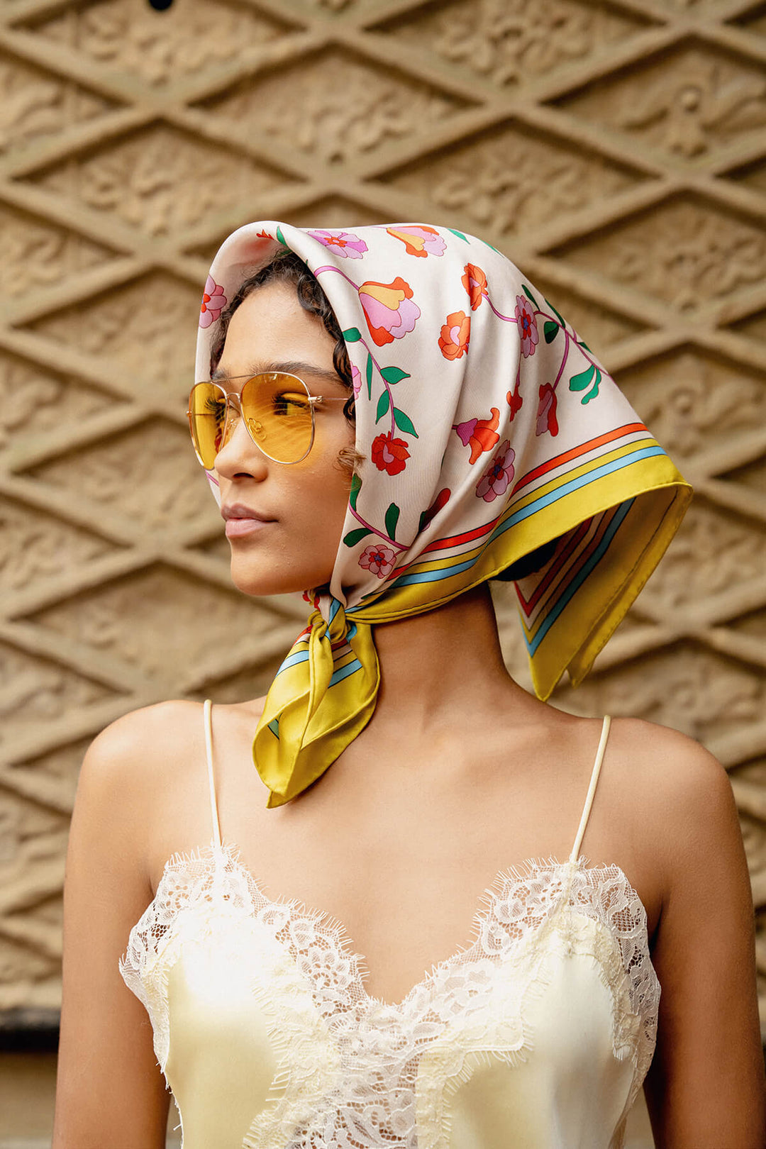 Limoncello Jardin Double Sided Silk Scarf