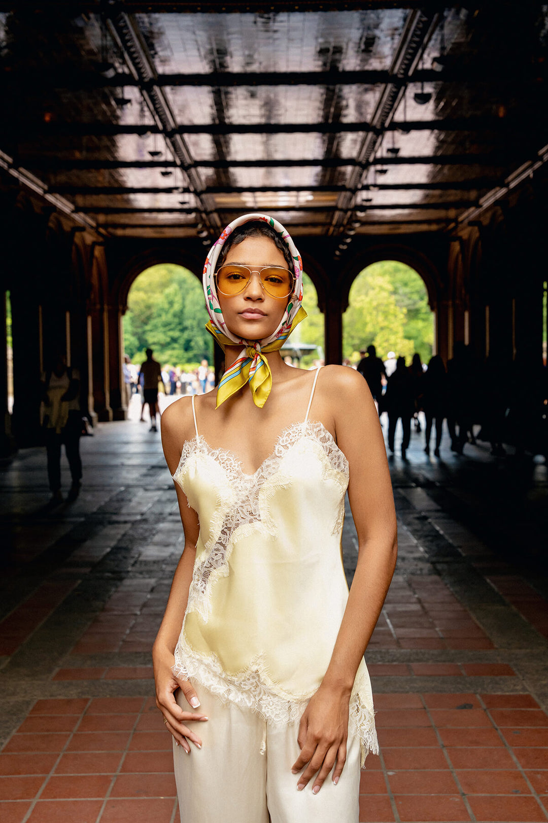 Limoncello Jardin Double Sided Silk Scarf