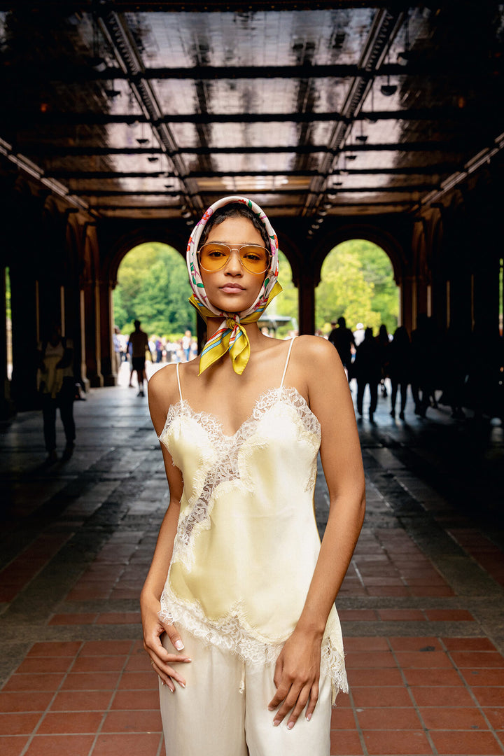 Limoncello Jardin Double Sided Silk Scarf