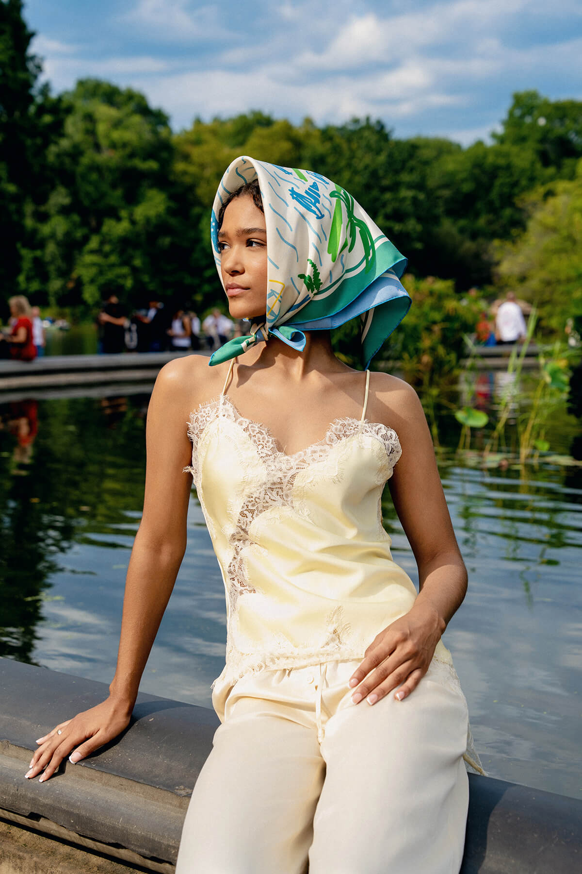 Capri Impression Double Sided Silk Scarf
