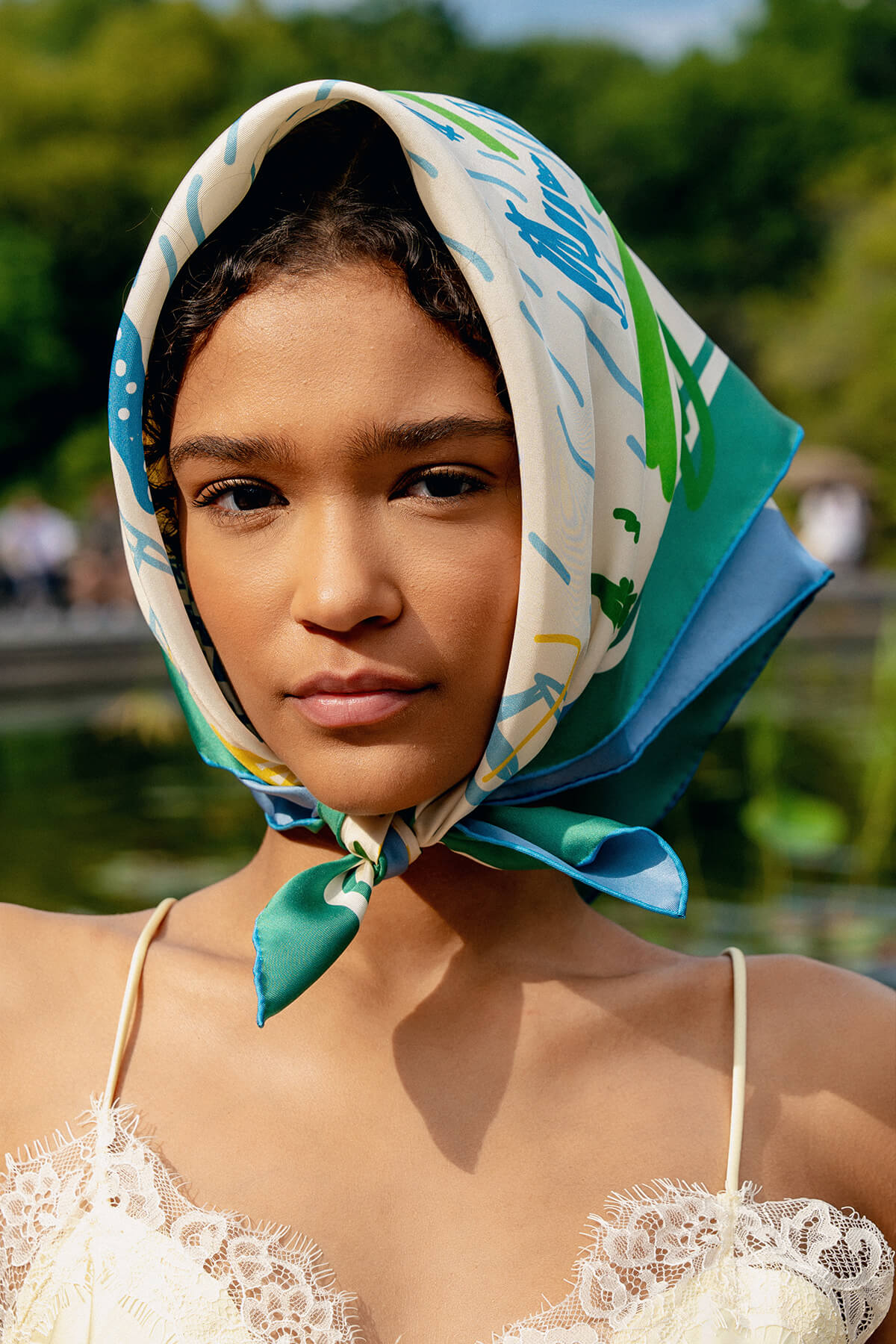 Capri Impression Double Sided Silk Scarf